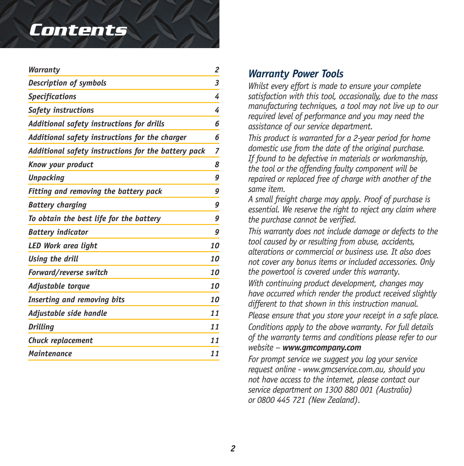 Global Machinery Company 443T User Manual | Page 2 / 12