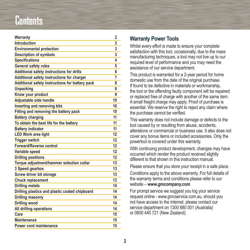 Global Machinery Company 3G24V User Manual | Page 2 / 16