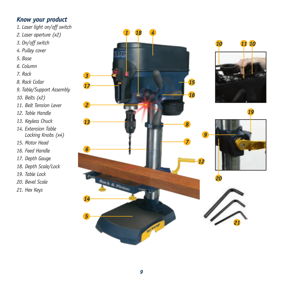 Global Machinery Company LDP13B12 User Manual | Page 9 / 17