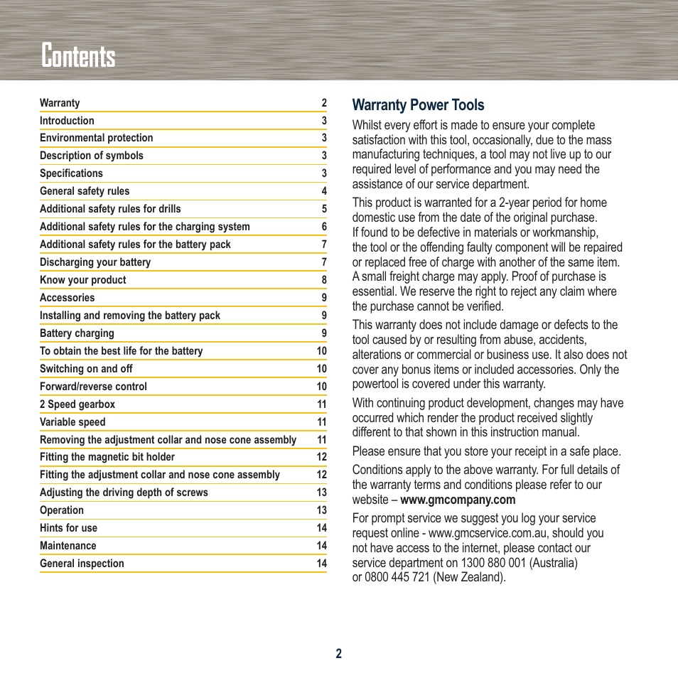 Global Machinery Company SG18V User Manual | Page 2 / 16