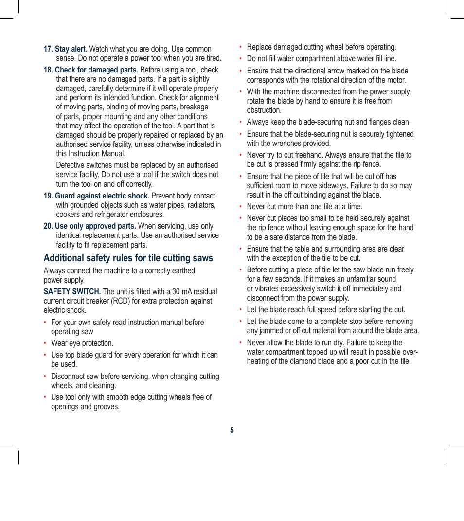 Global Machinery Company WTS550 User Manual | Page 5 / 16