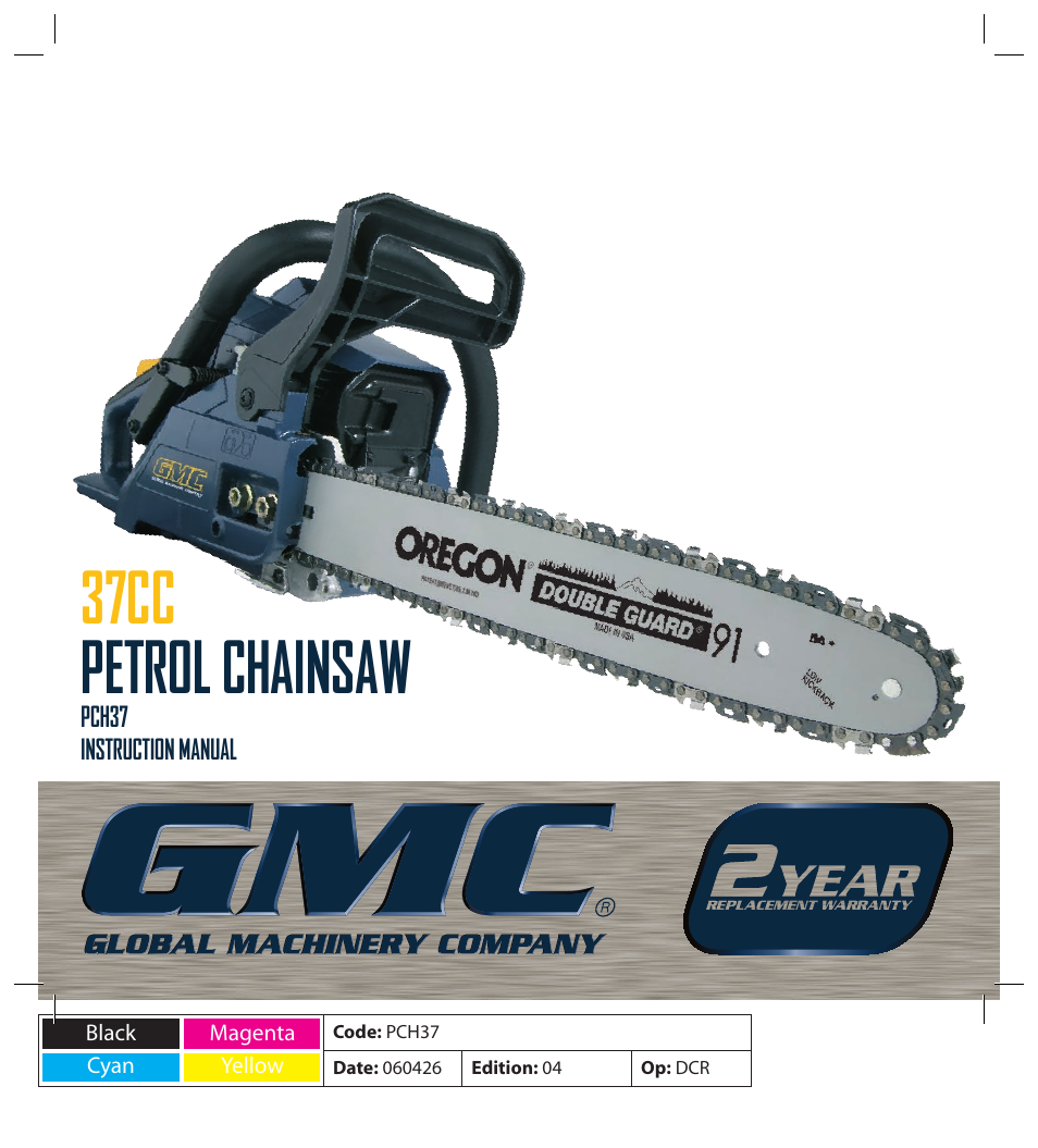 Global Machinery Company PCH37 User Manual | 20 pages