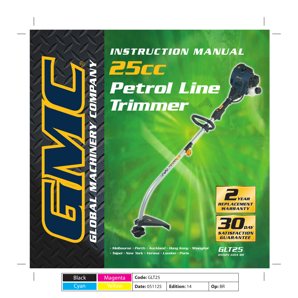 Global Machinery Company GLT25 User Manual | 16 pages