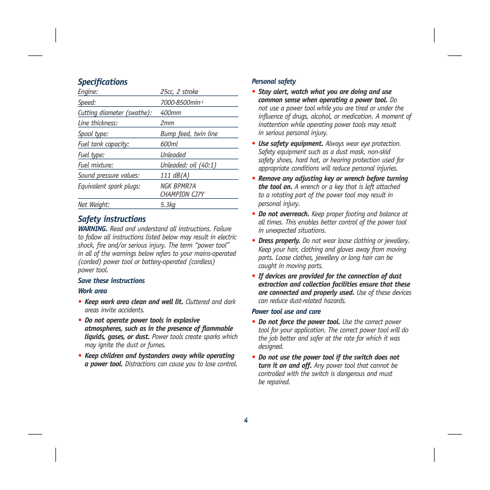 Global Machinery Company GLT25 User Manual | Page 4 / 16