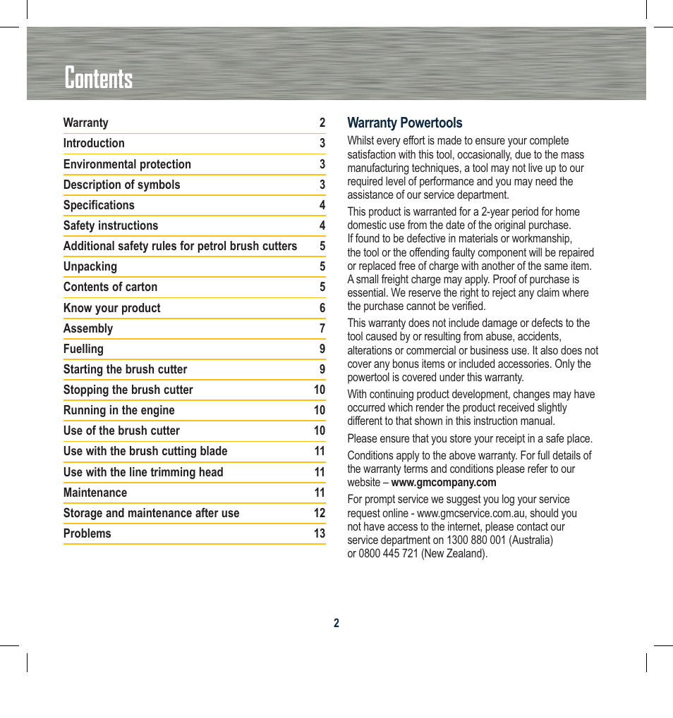 Global Machinery Company 25CC User Manual | Page 2 / 16