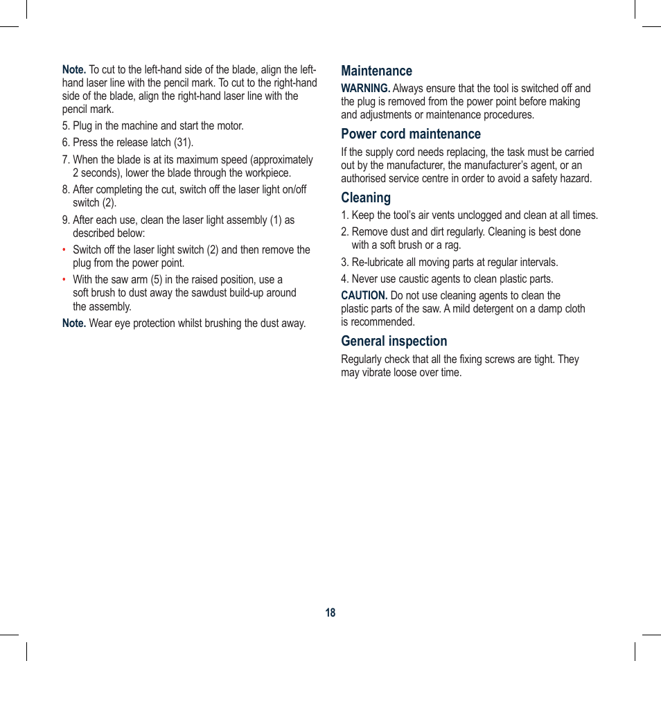 Global Machinery Company CDB305MS User Manual | Page 18 / 20