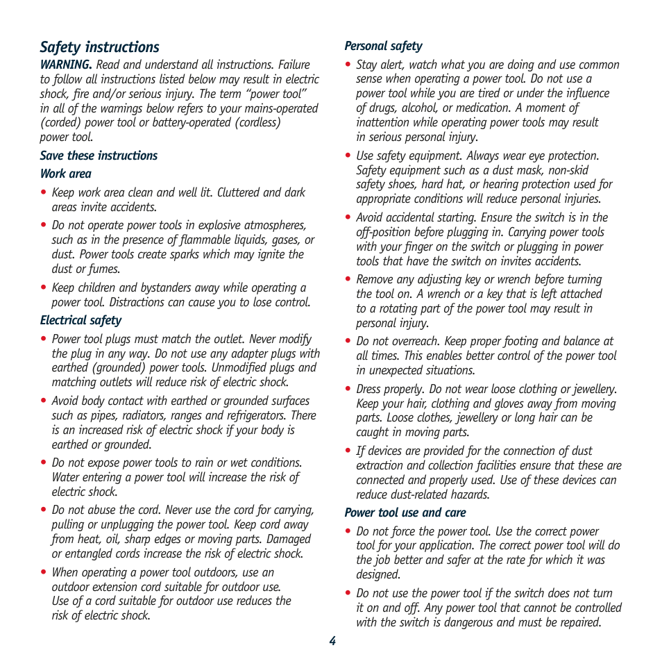 Safety instructions | Global Machinery Company TRM18V User Manual | Page 4 / 12