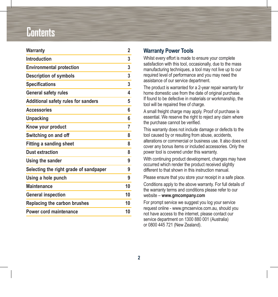 Global Machinery Company 300W CARBON FIBRE 1/3 SHEET ORBITAL OS187CF User Manual | Page 2 / 12