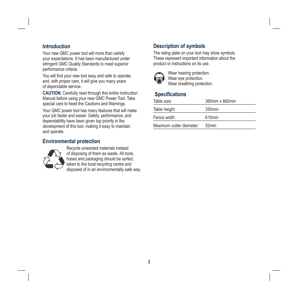 Global Machinery Company RT300 User Manual | Page 3 / 16