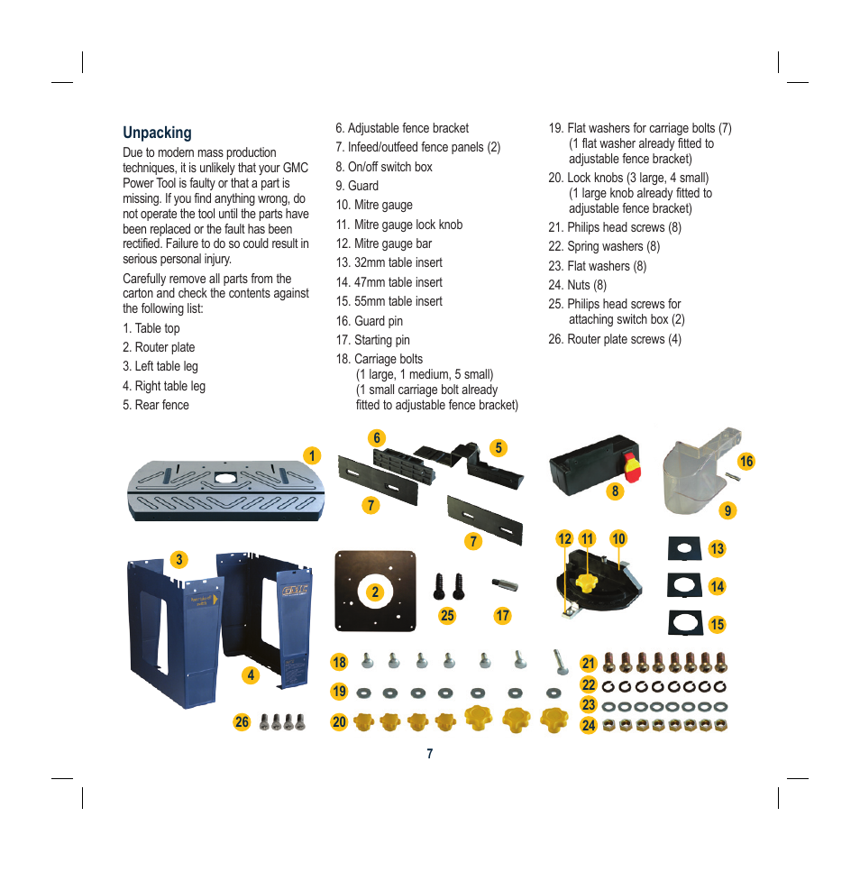 Global Machinery Company RT300 User Manual | Page 7 / 16