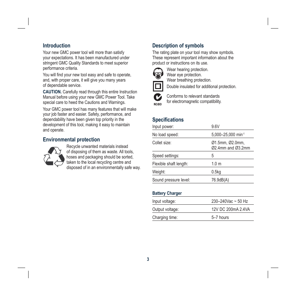 Global Machinery Company DEC004DC User Manual | Page 3 / 16