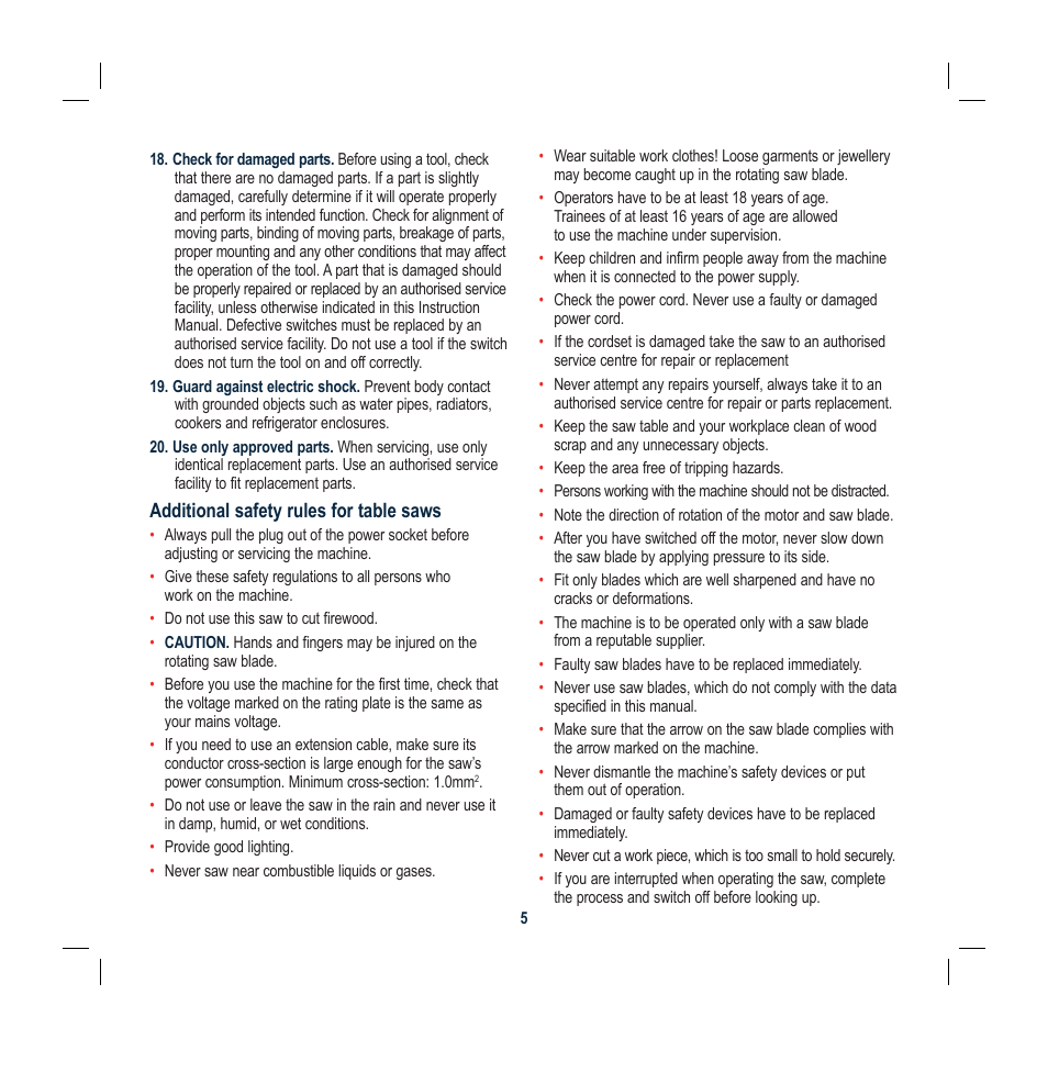 Global Machinery Company TS1800 User Manual | Page 5 / 20