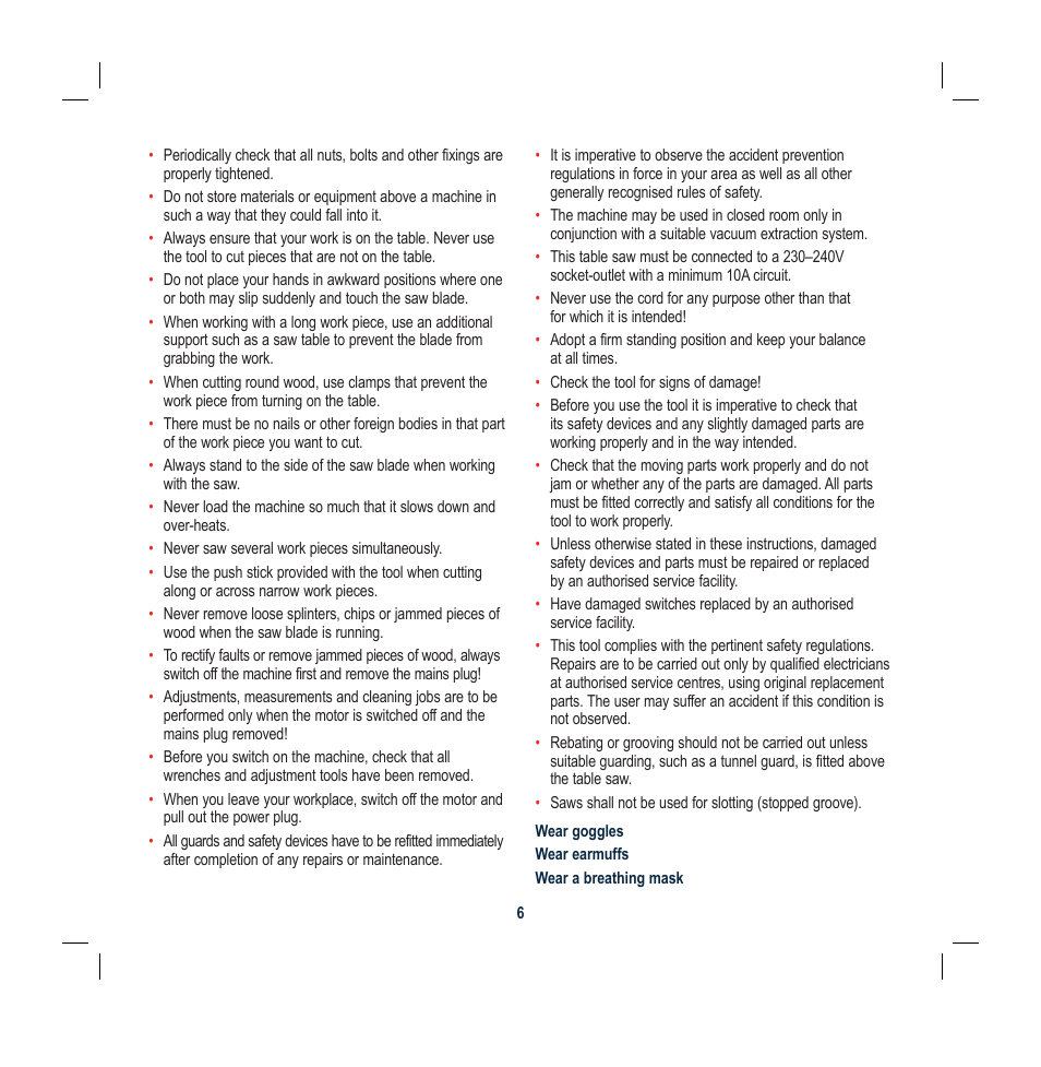 Global Machinery Company TS1800 User Manual | Page 6 / 20