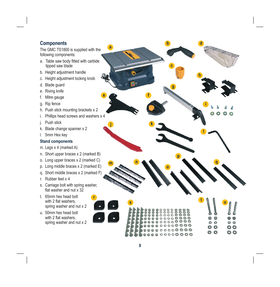 Global Machinery Company TS1800 User Manual | Page 9 / 20