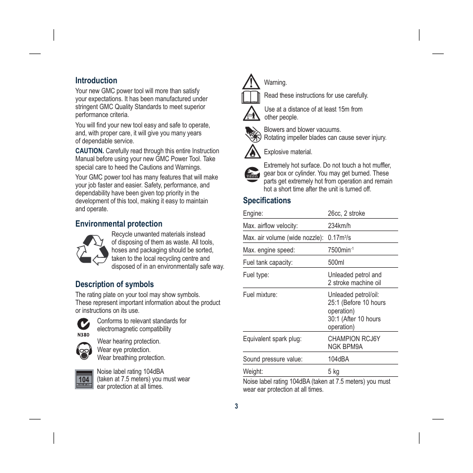 Global Machinery Company PB26D User Manual | Page 3 / 12