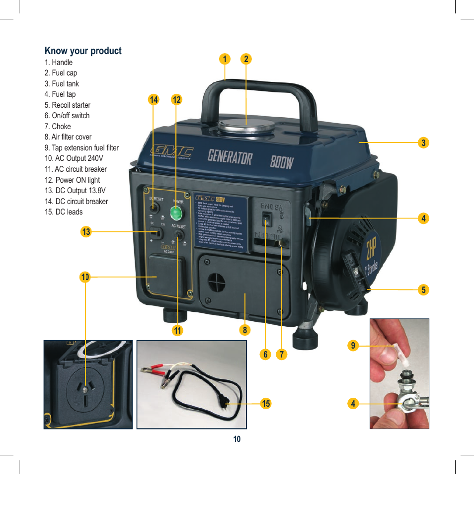 Global Machinery Company GEN800 User Manual | Page 10 / 20