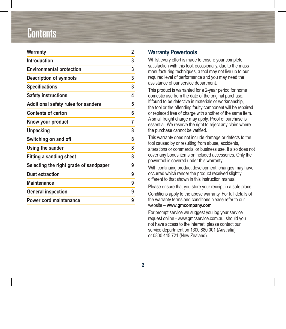 Global Machinery Company OS300 User Manual | Page 2 / 12