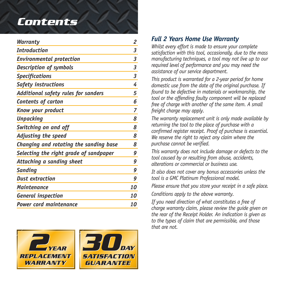 Global Machinery Company SA120 User Manual | Page 2 / 12