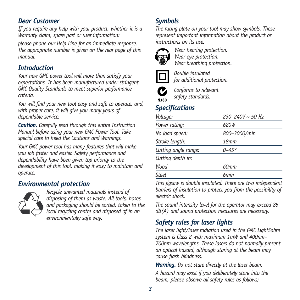 Global Machinery Company LS620SR User Manual | Page 3 / 11