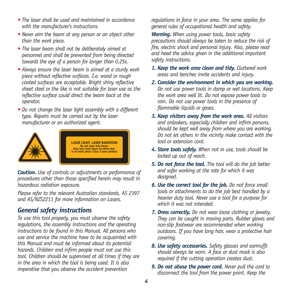 General safety instructions | Global Machinery Company LS620SR User Manual | Page 4 / 11