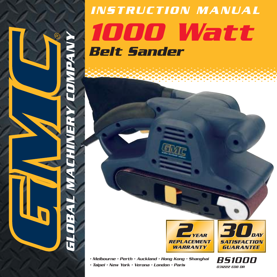 Global Machinery Company BS1000 User Manual | 10 pages