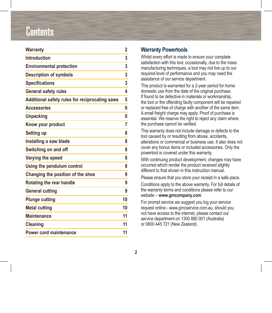 Global Machinery Company RC1200 User Manual | Page 2 / 12