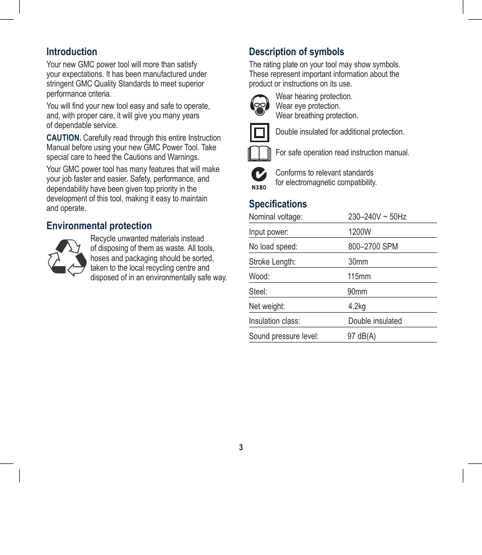 Global Machinery Company RC1200 User Manual | Page 3 / 12