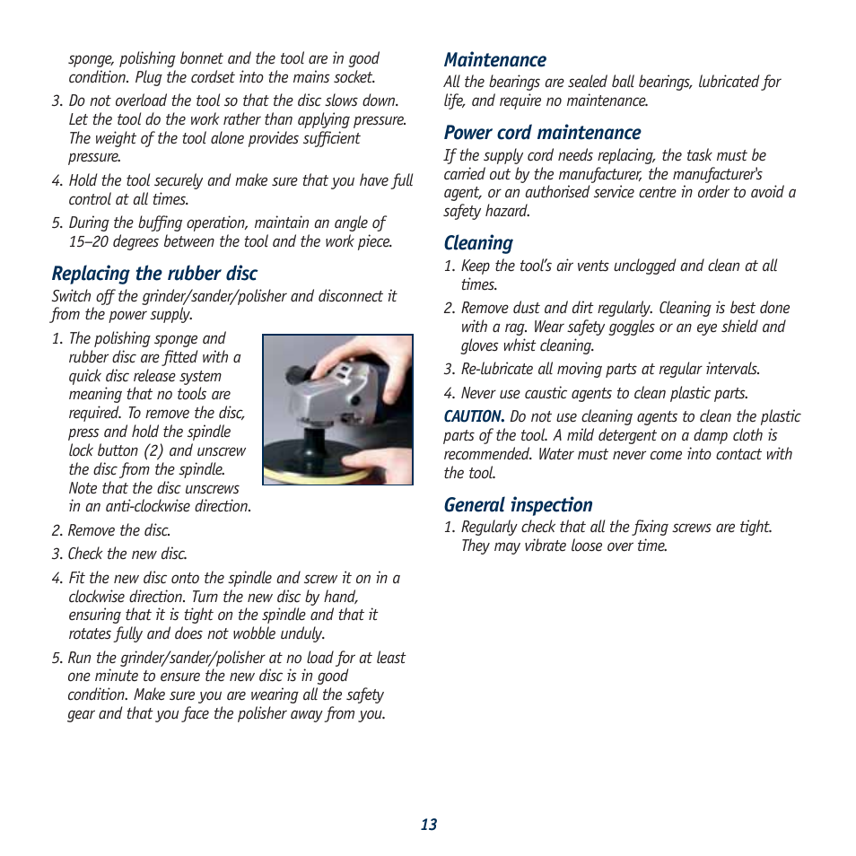 Global Machinery Company POL1450 User Manual | Page 13 / 16