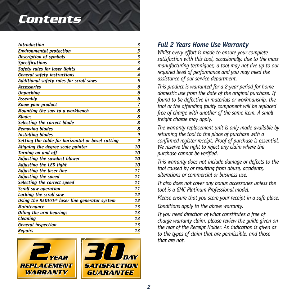 Global Machinery Company REDEYE LSSCR User Manual | Page 2 / 16