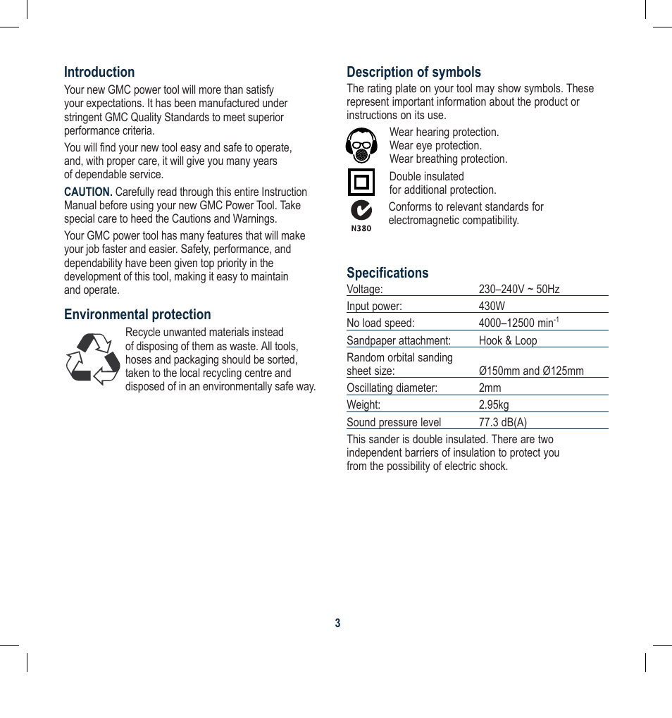 Global Machinery Company ROS150CF User Manual | Page 3 / 12