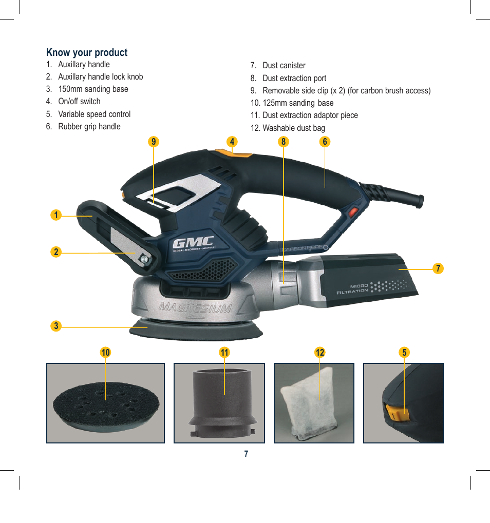 Global Machinery Company ROS150CF User Manual | Page 7 / 12