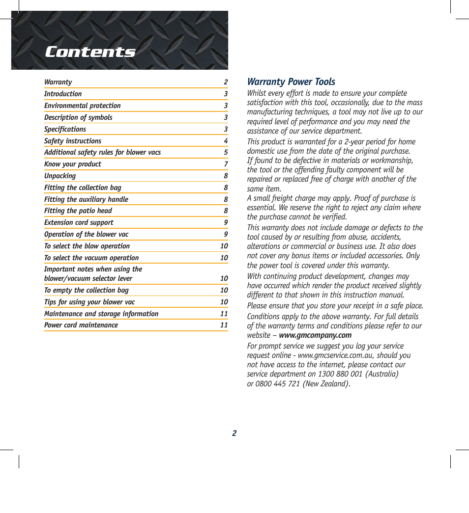 Global Machinery Company ULB2400 User Manual | Page 2 / 12