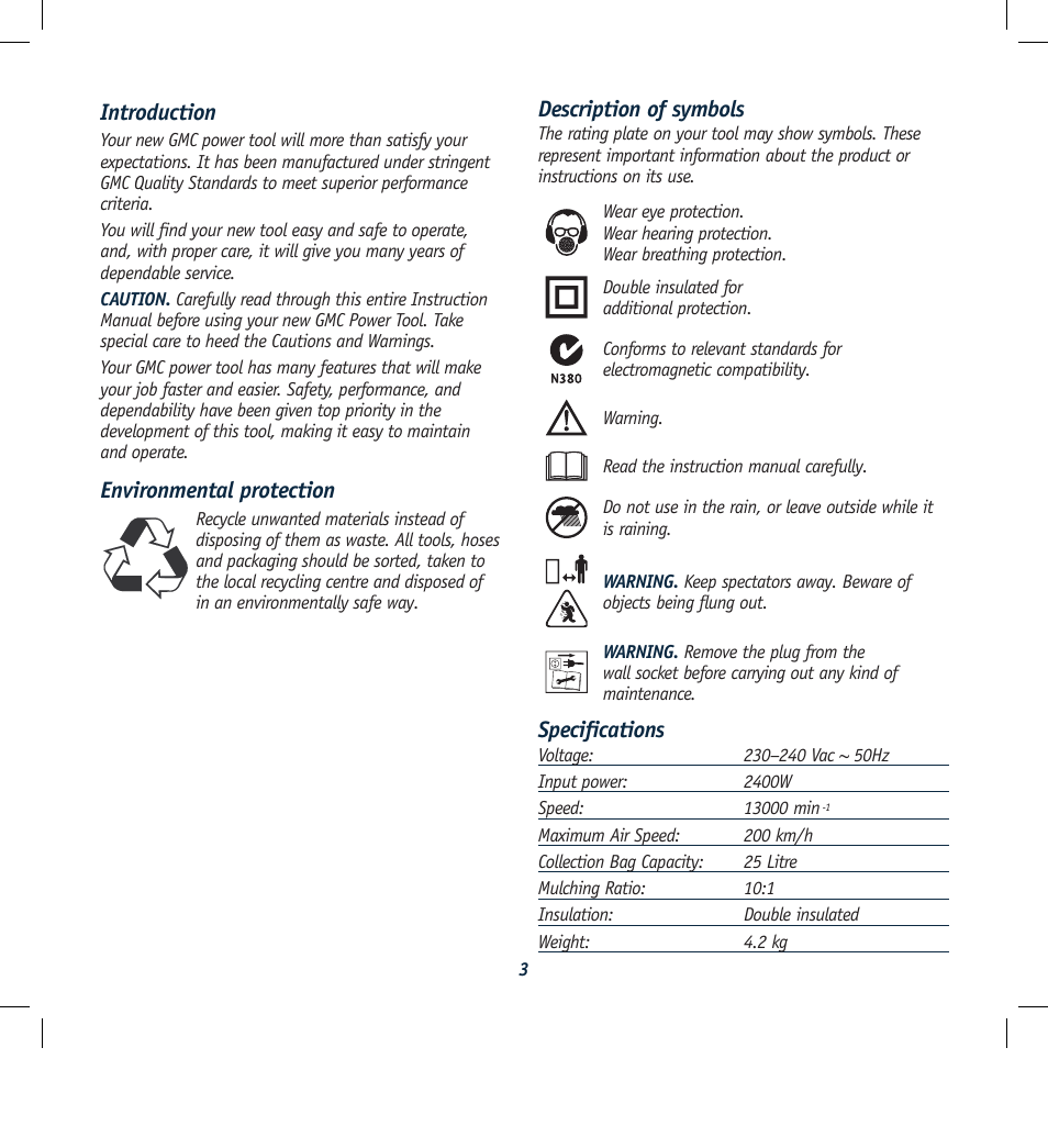 Global Machinery Company ULB2400 User Manual | Page 3 / 12