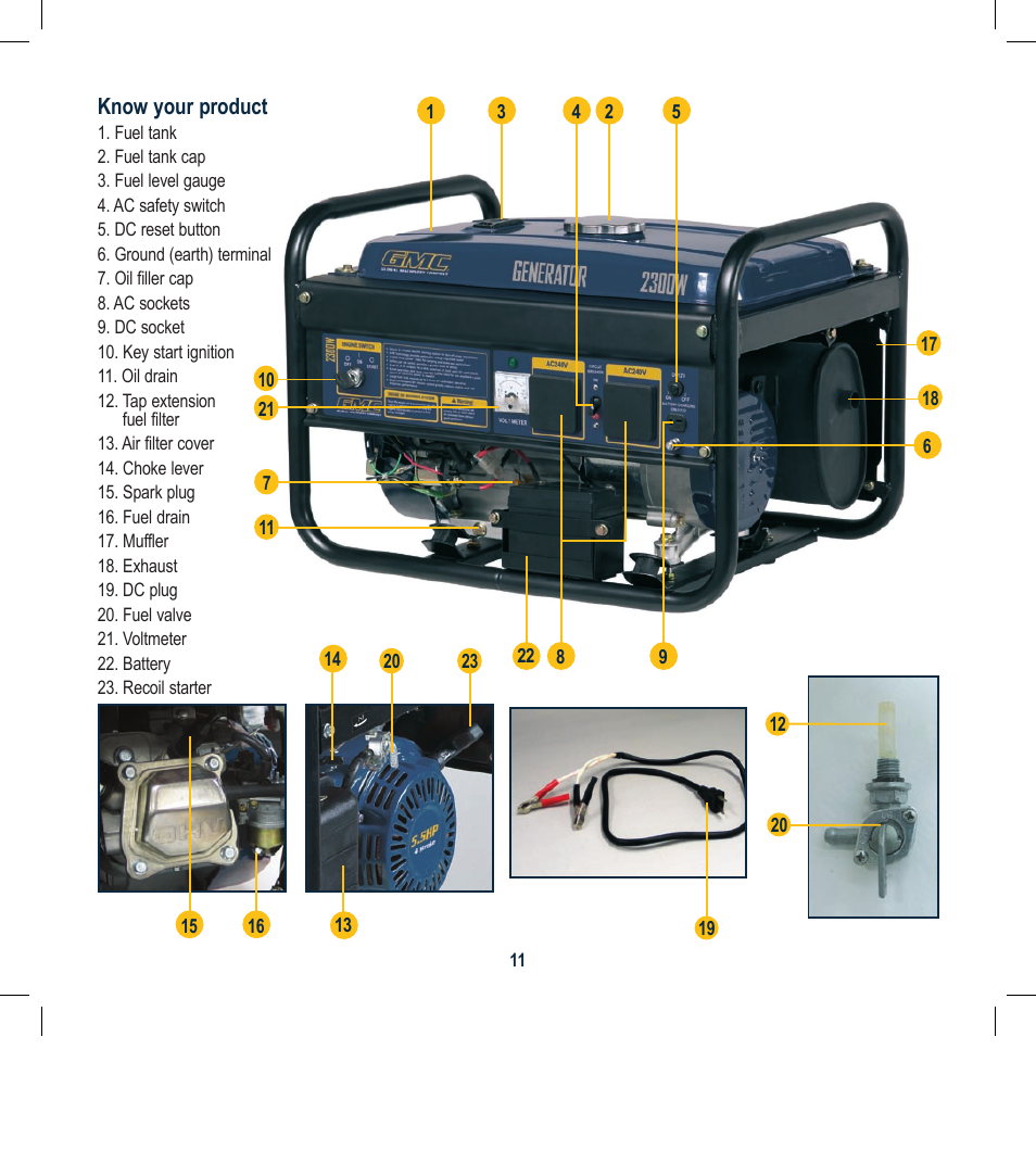 Global Machinery Company GEN2300ES User Manual | Page 11 / 24