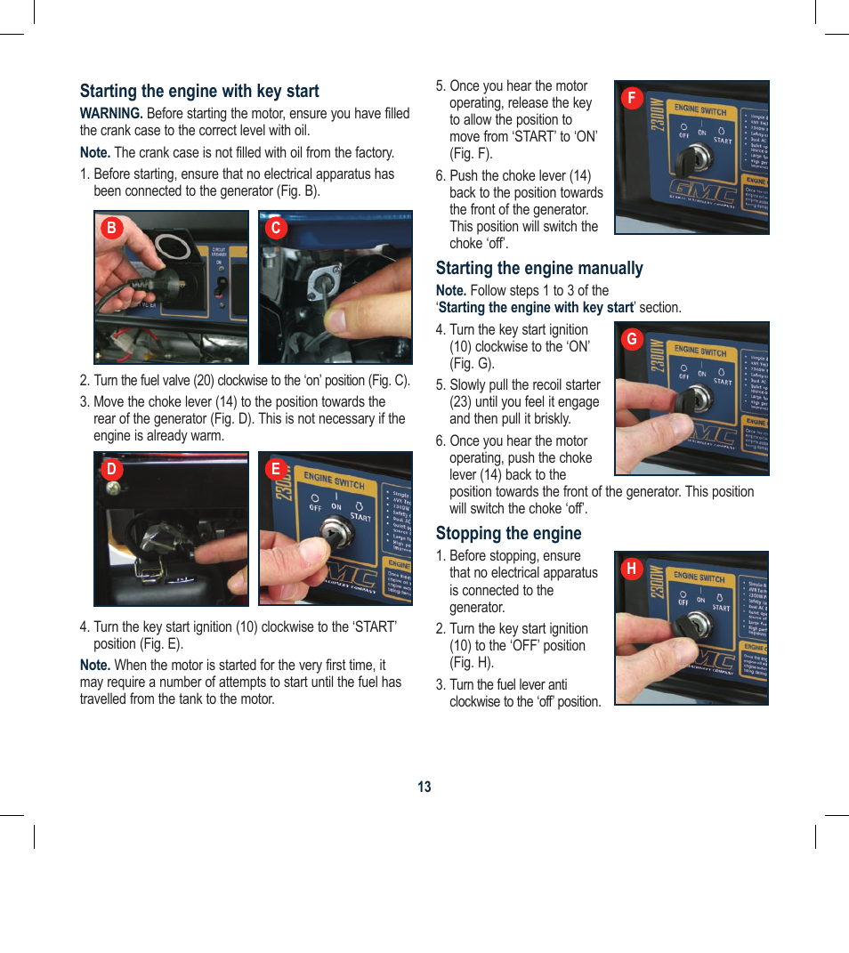 Global Machinery Company GEN2300ES User Manual | Page 13 / 24