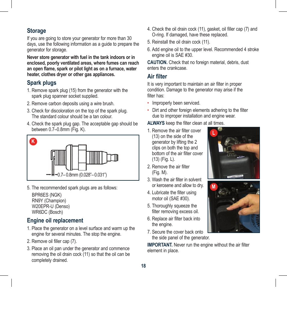 Global Machinery Company GEN2300ES User Manual | Page 18 / 24