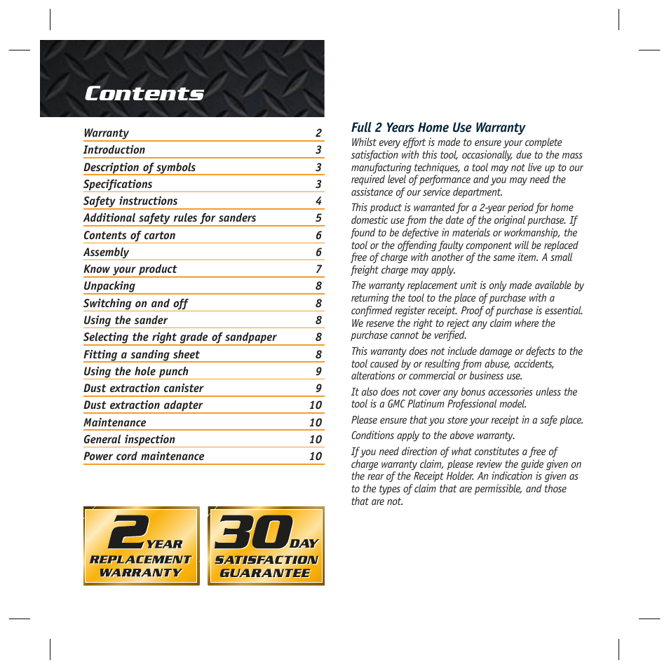 Global Machinery Company SA146 User Manual | Page 2 / 12