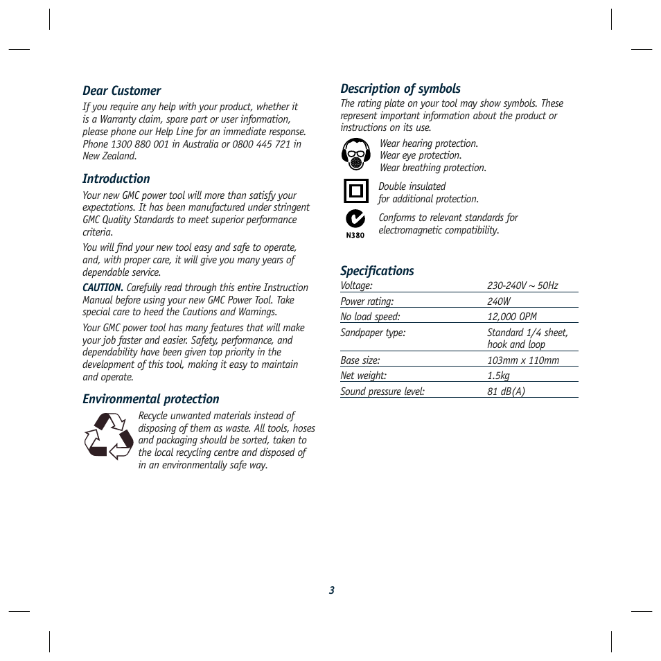 Global Machinery Company SA146 User Manual | Page 3 / 12