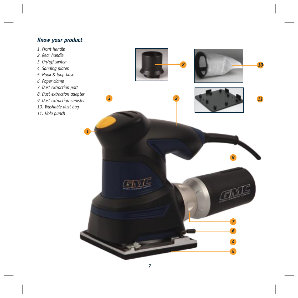 Know your product | Global Machinery Company SA146 User Manual | Page 7 / 12