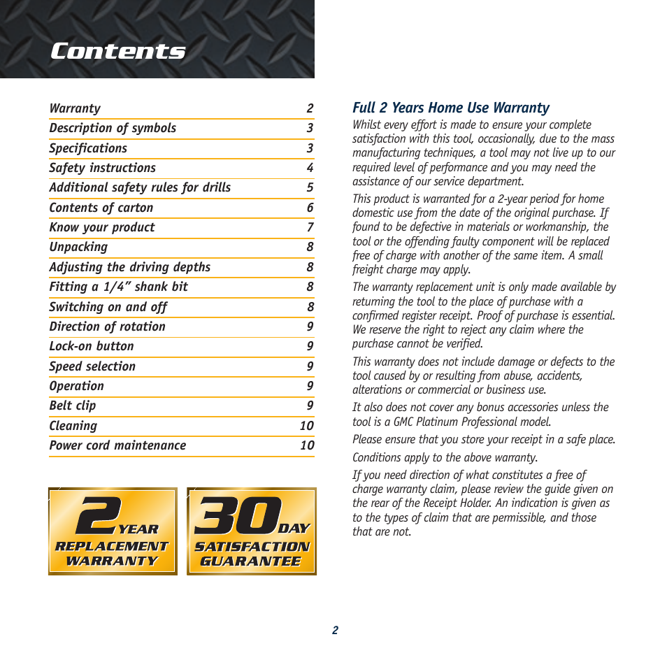 Global Machinery Company DSSCR 710W User Manual | Page 2 / 12