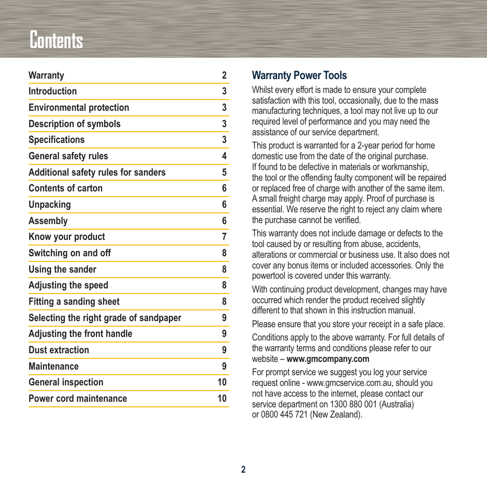 Global Machinery Company ROS400A User Manual | Page 2 / 12