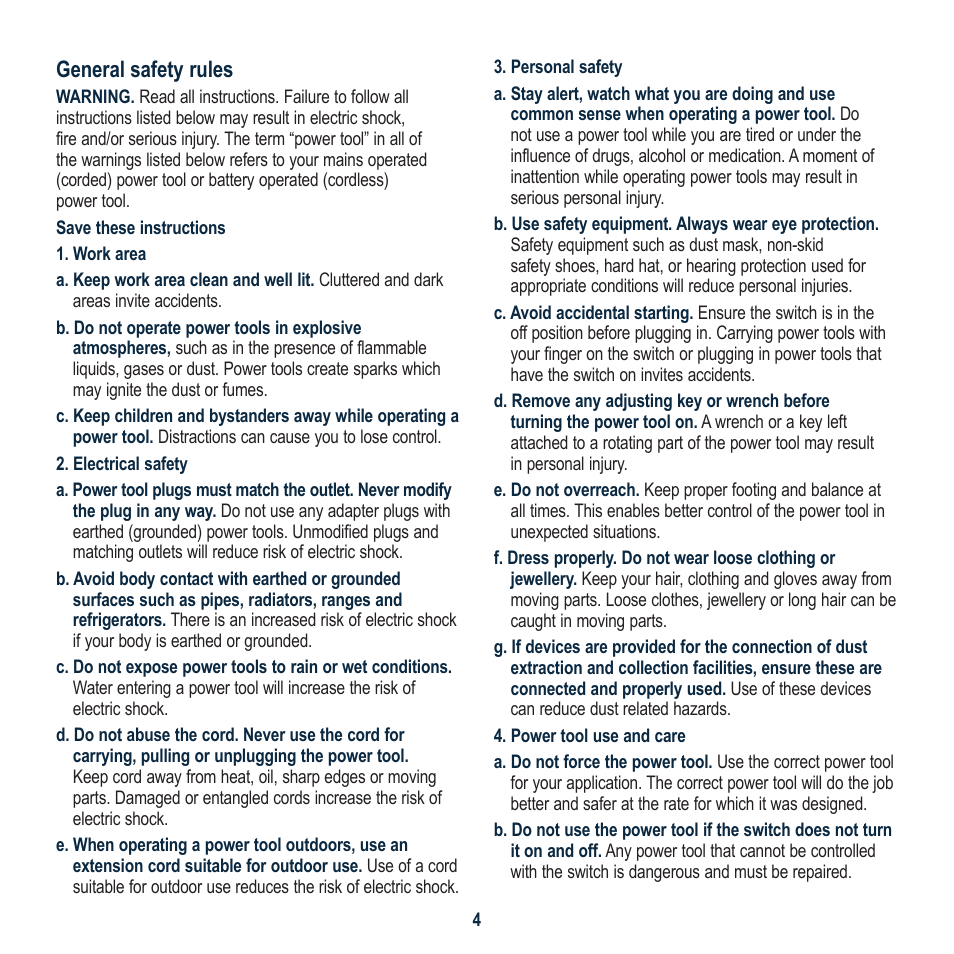 General safety rules | Global Machinery Company ROS400A User Manual | Page 4 / 12