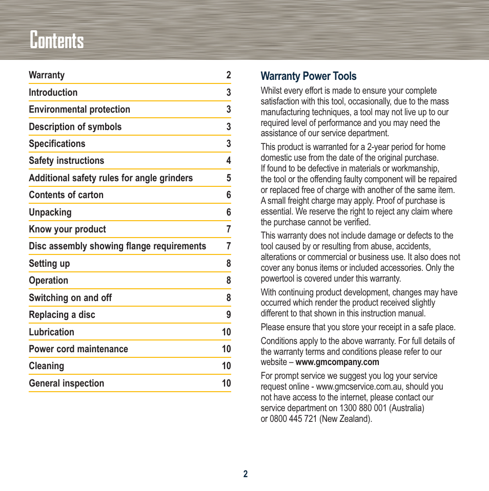 Global Machinery Company MX100MAG User Manual | Page 2 / 12