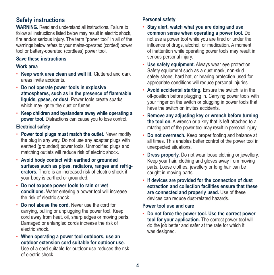 Safety instructions | Global Machinery Company MX100MAG User Manual | Page 4 / 12