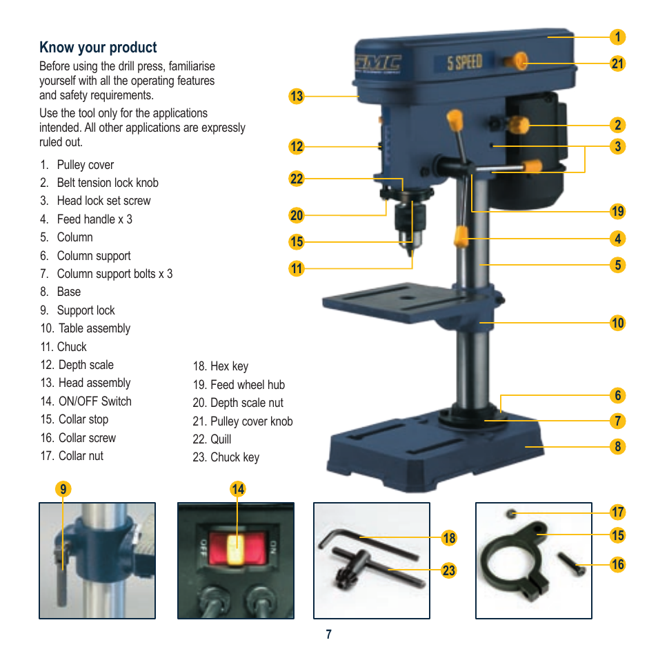 Global Machinery Company DP21 User Manual | Page 7 / 16