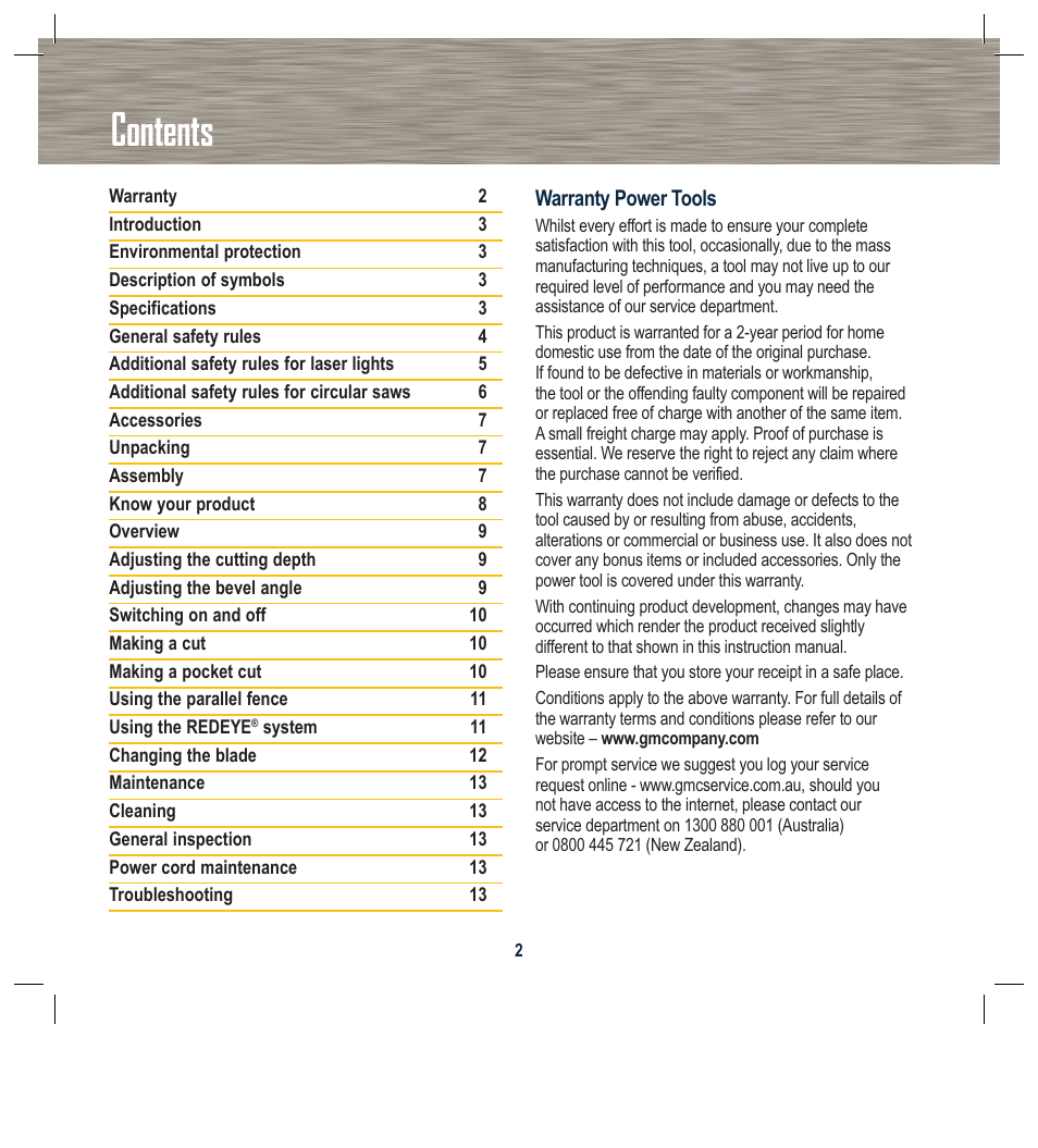 Global Machinery Company LS1200 User Manual | Page 2 / 16