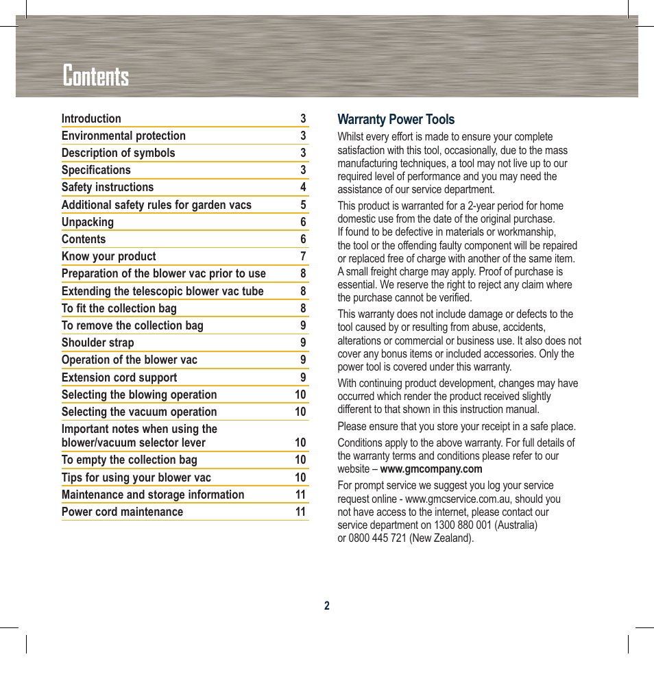 Global Machinery Company 2000W User Manual | Page 2 / 12