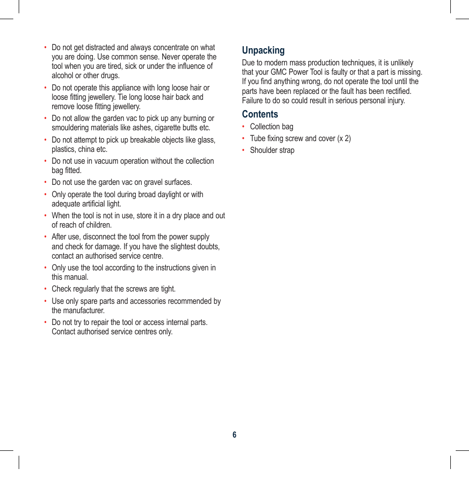 Global Machinery Company 2000W User Manual | Page 6 / 12