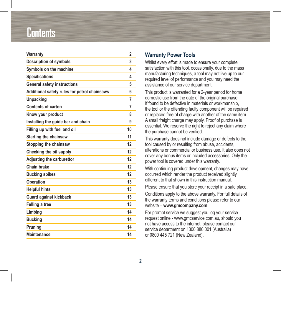Global Machinery Company PCH25 User Manual | Page 2 / 16