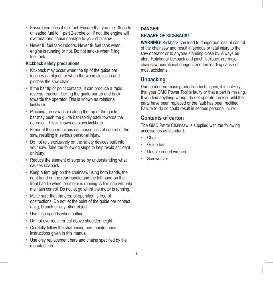 Global Machinery Company PCH25 User Manual | Page 7 / 16